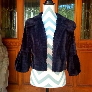 Black Faux Fur Half Coat